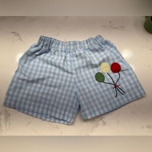 The Beaufort Bonnet Company Blue Gingham Shorts with Balloon Detail, NWOT